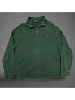 Polo Ralph Lauren Green Quarter Zip Pullover Sweatshirt XXL